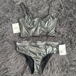 Forever-21 Women's Silver Bikinis-and-tankini-sets